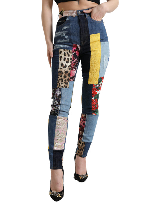 Dolce &amp; Gabbana Vaqueros pitillo con patchwork vibrante