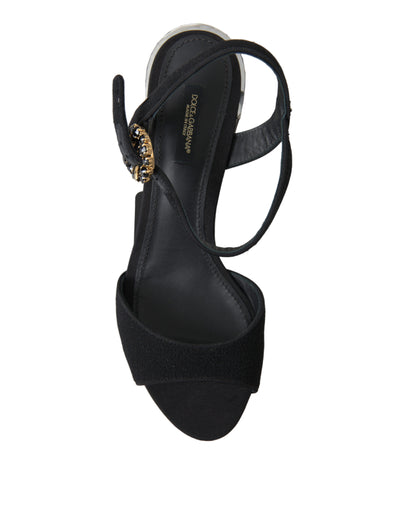 Dolce &amp; Gabbana Elegantes sandalias con tira al tobillo y tacones de espejo