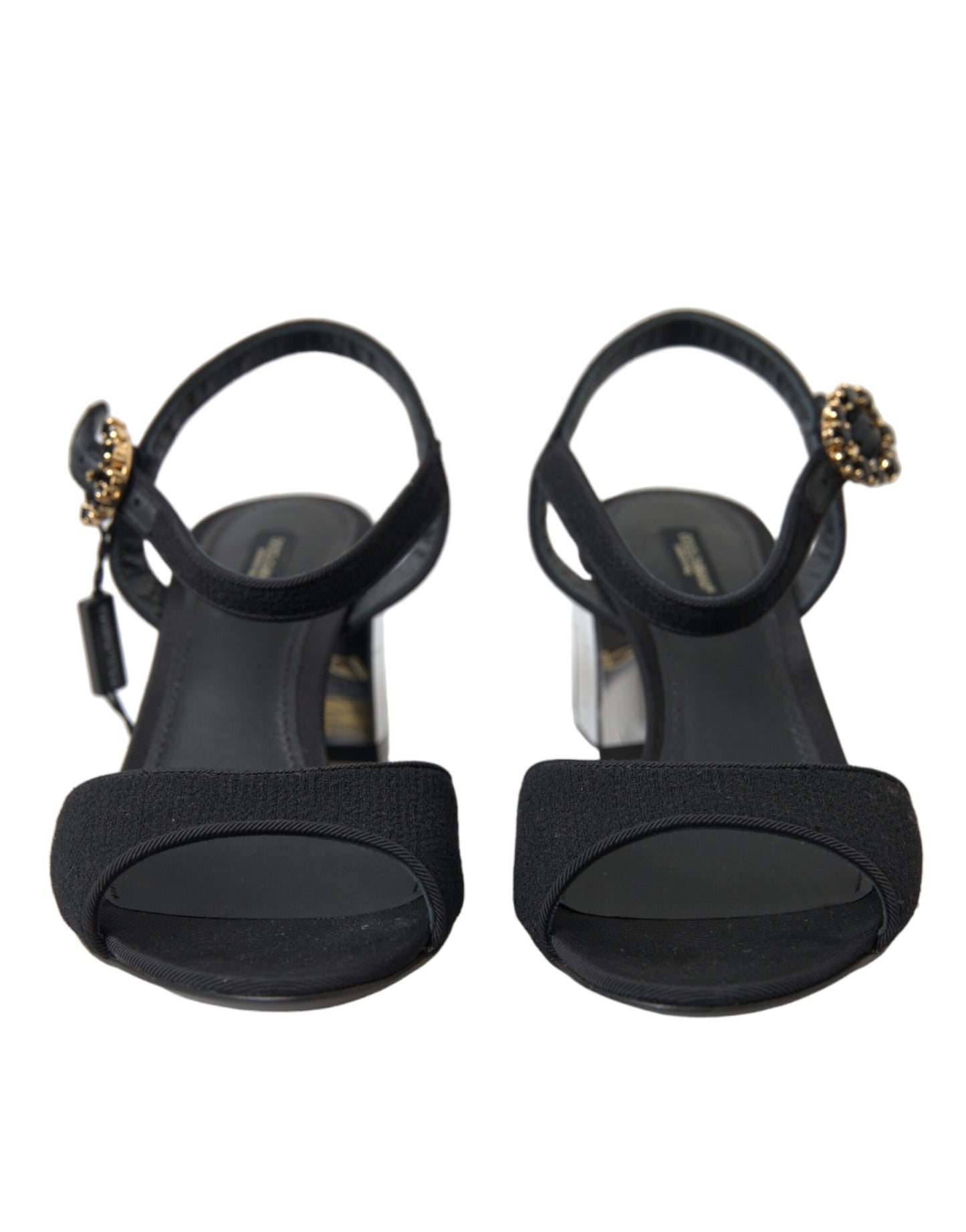 Dolce &amp; Gabbana Elegantes sandalias con tira al tobillo y tacones de espejo