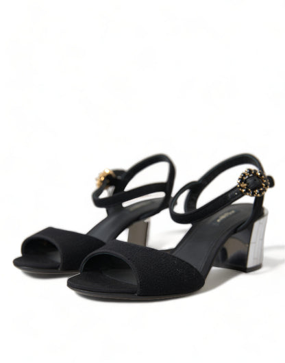 Dolce &amp; Gabbana Elegantes sandalias con tira al tobillo y tacones de espejo