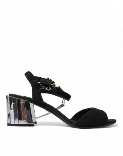 Dolce &amp; Gabbana Elegantes sandalias con tira al tobillo y tacones de espejo