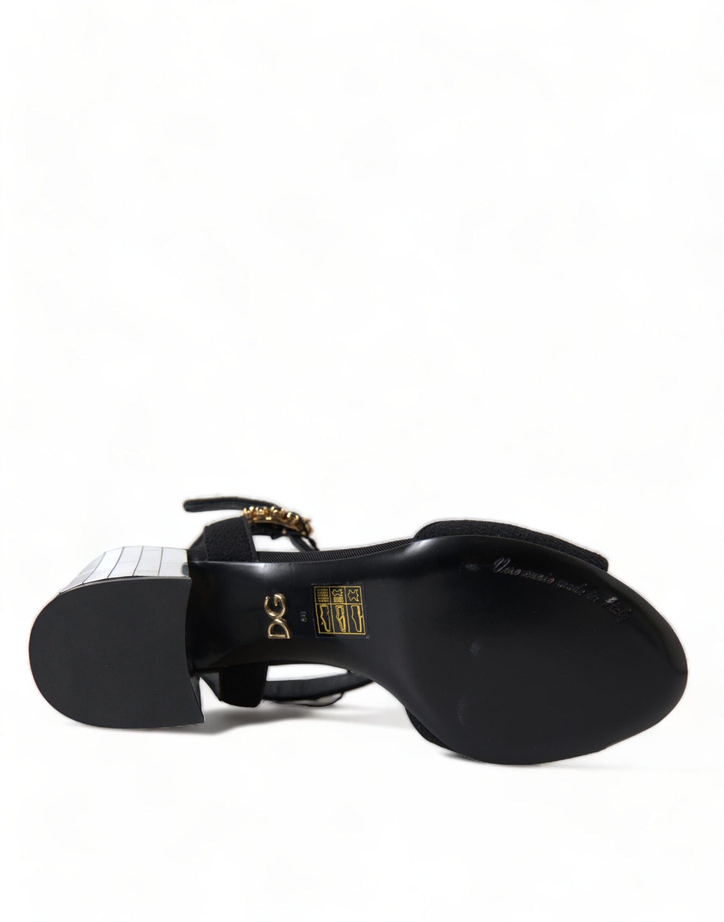 Dolce &amp; Gabbana Elegantes sandalias con tira al tobillo y tacones de espejo