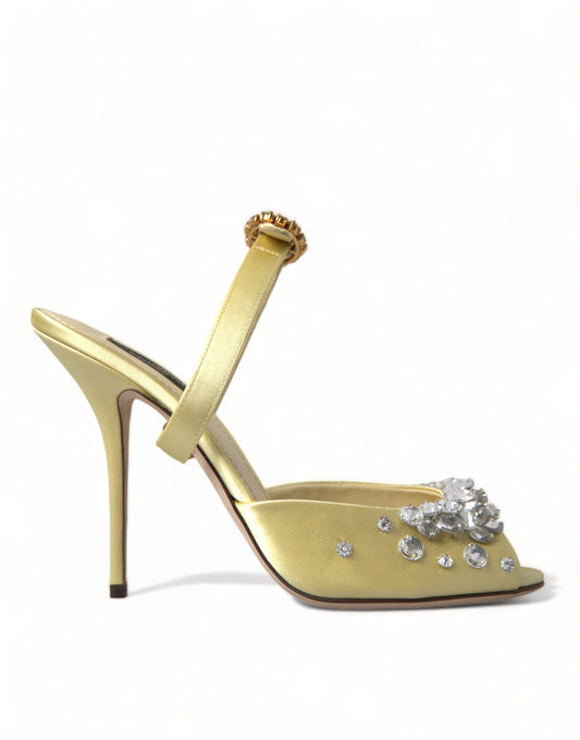 Dolce &amp; Gabbana Sandalias de seda con adornos de cristal