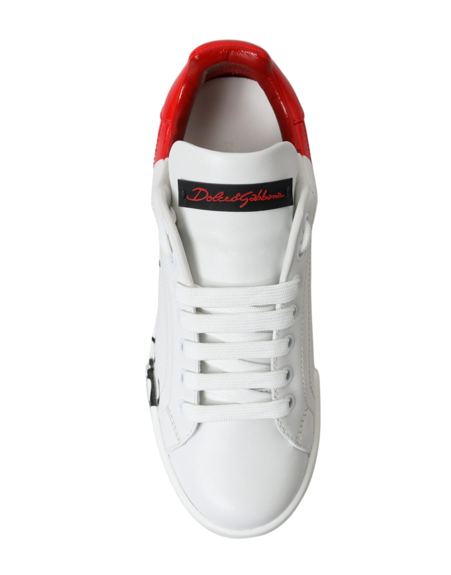 Dolce &amp; Gabbana Elegantes zapatillas Portofino de cuero blanco