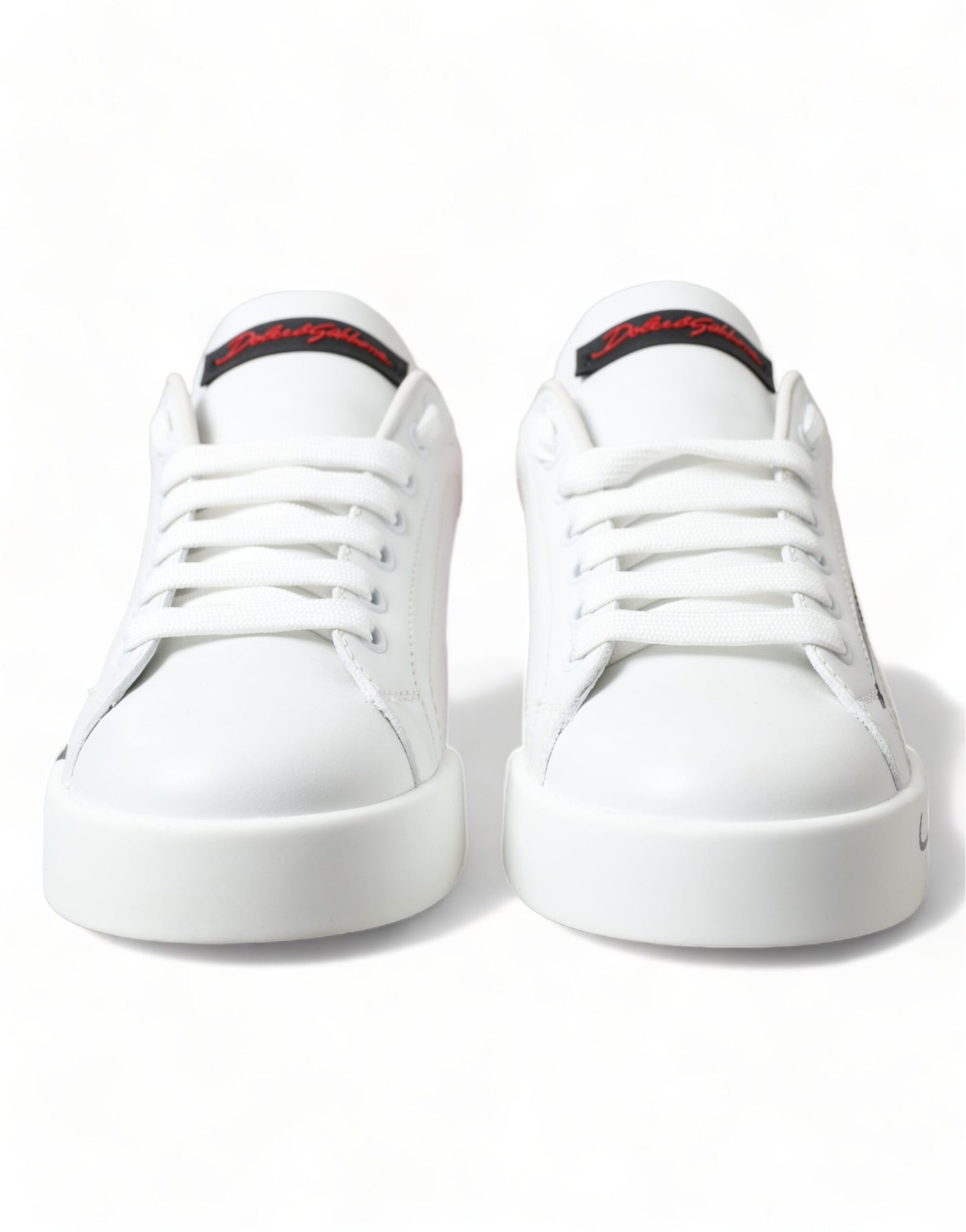 Dolce &amp; Gabbana Elegantes zapatillas Portofino de cuero blanco