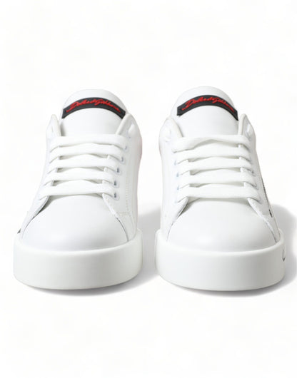 Dolce &amp; Gabbana Elegantes zapatillas Portofino de cuero blanco