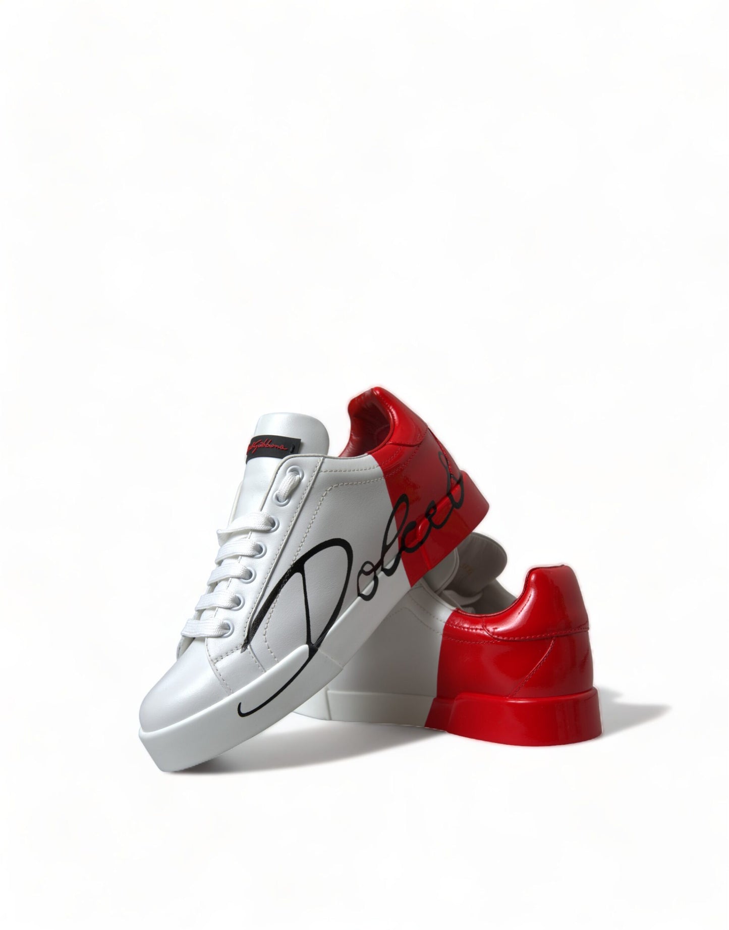 Dolce &amp; Gabbana Elegantes zapatillas Portofino de cuero blanco