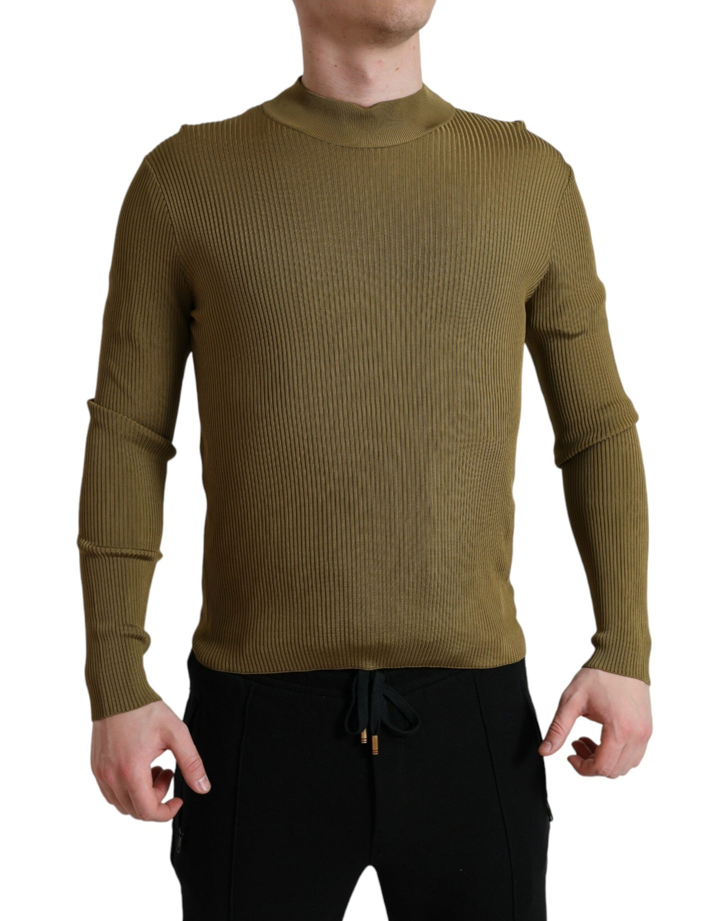 Dolce &amp; Gabbana Jersey con cuello redondo de viscosa verde militar