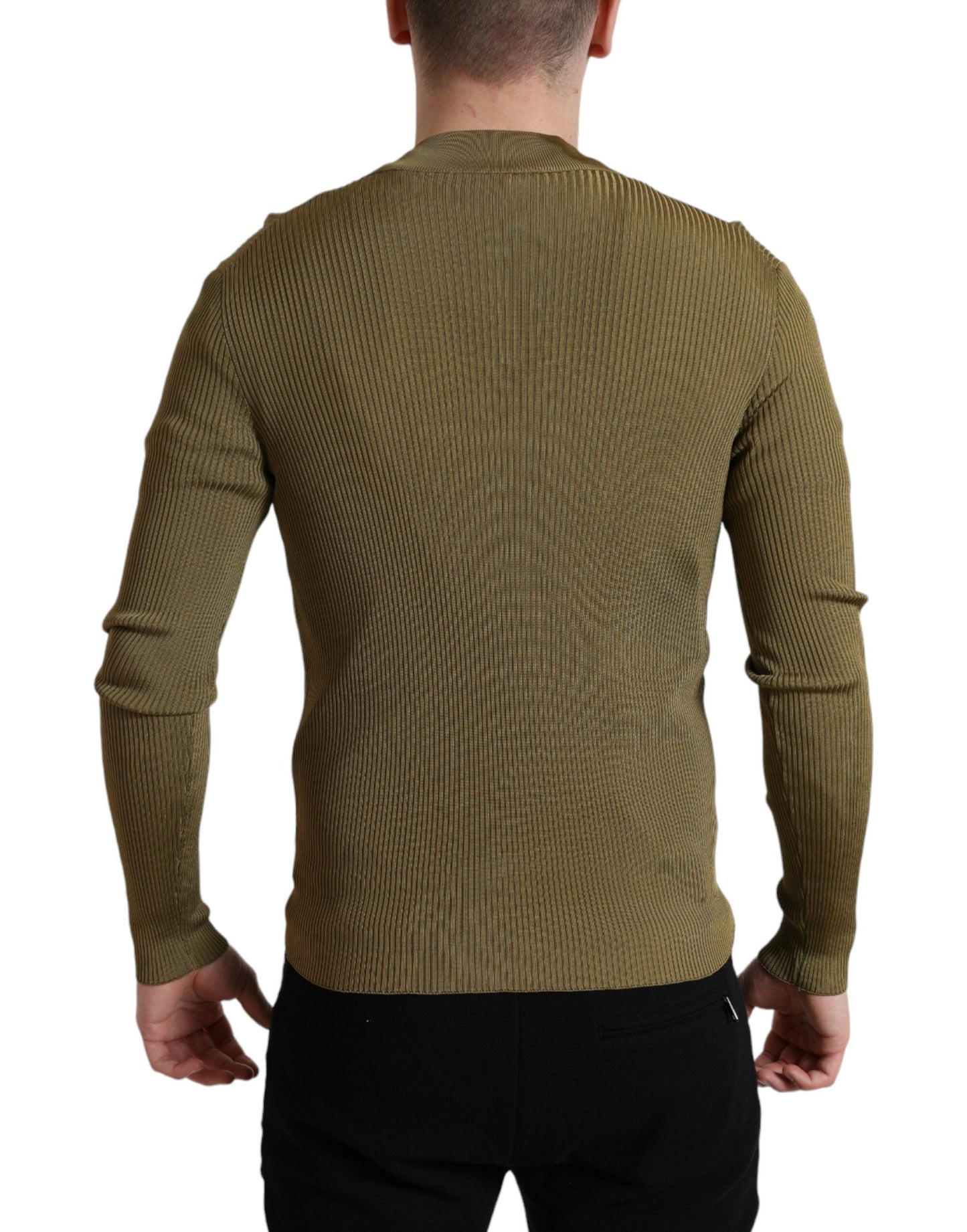 Dolce &amp; Gabbana Jersey con cuello redondo de viscosa verde militar