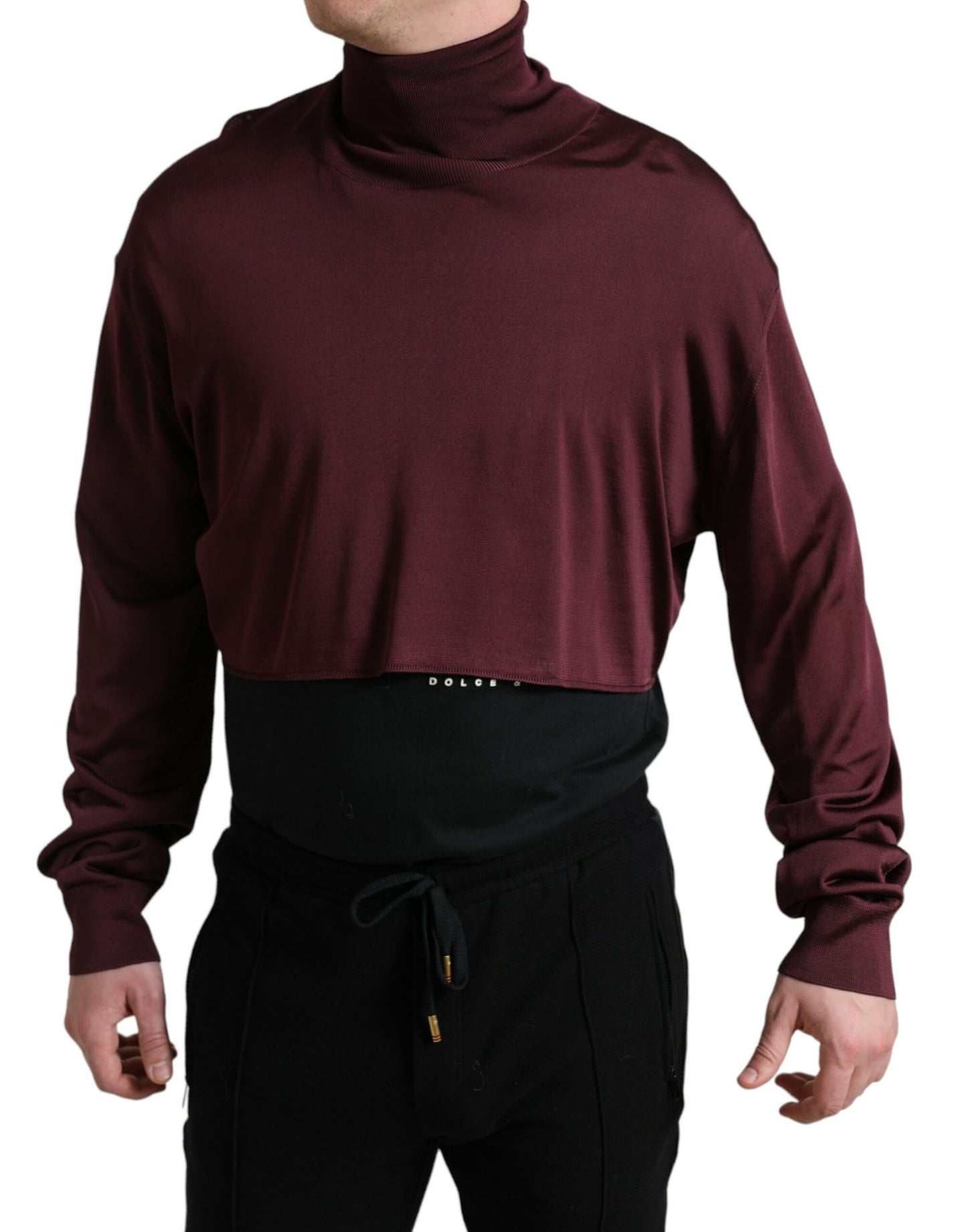Dolce &amp; Gabbana Jersey De Viscosa Con Cuello Alto Granate