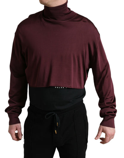 Dolce &amp; Gabbana Jersey De Viscosa Con Cuello Alto Granate