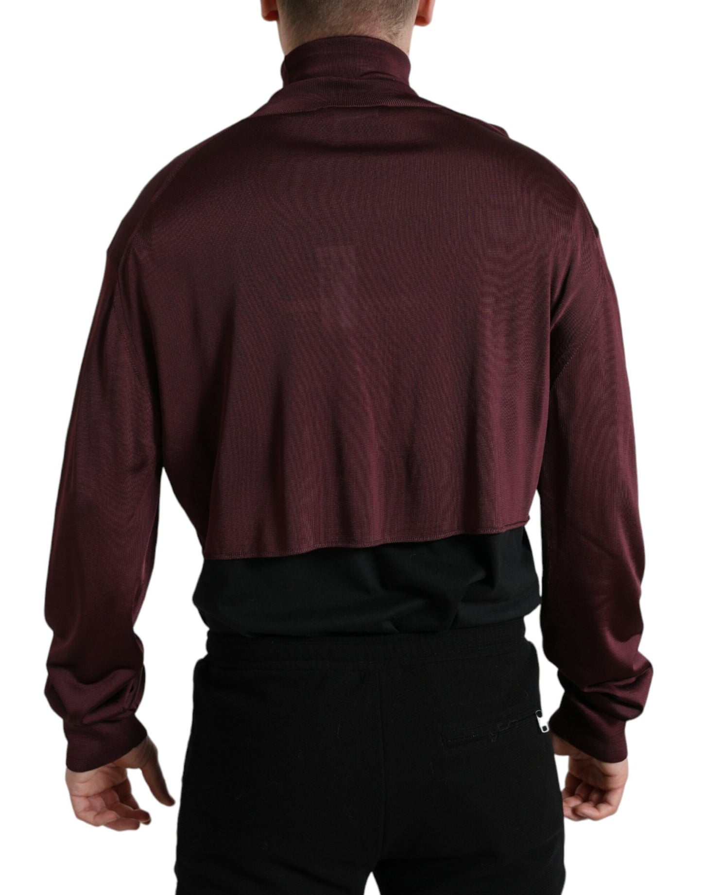 Dolce &amp; Gabbana Jersey De Viscosa Con Cuello Alto Granate
