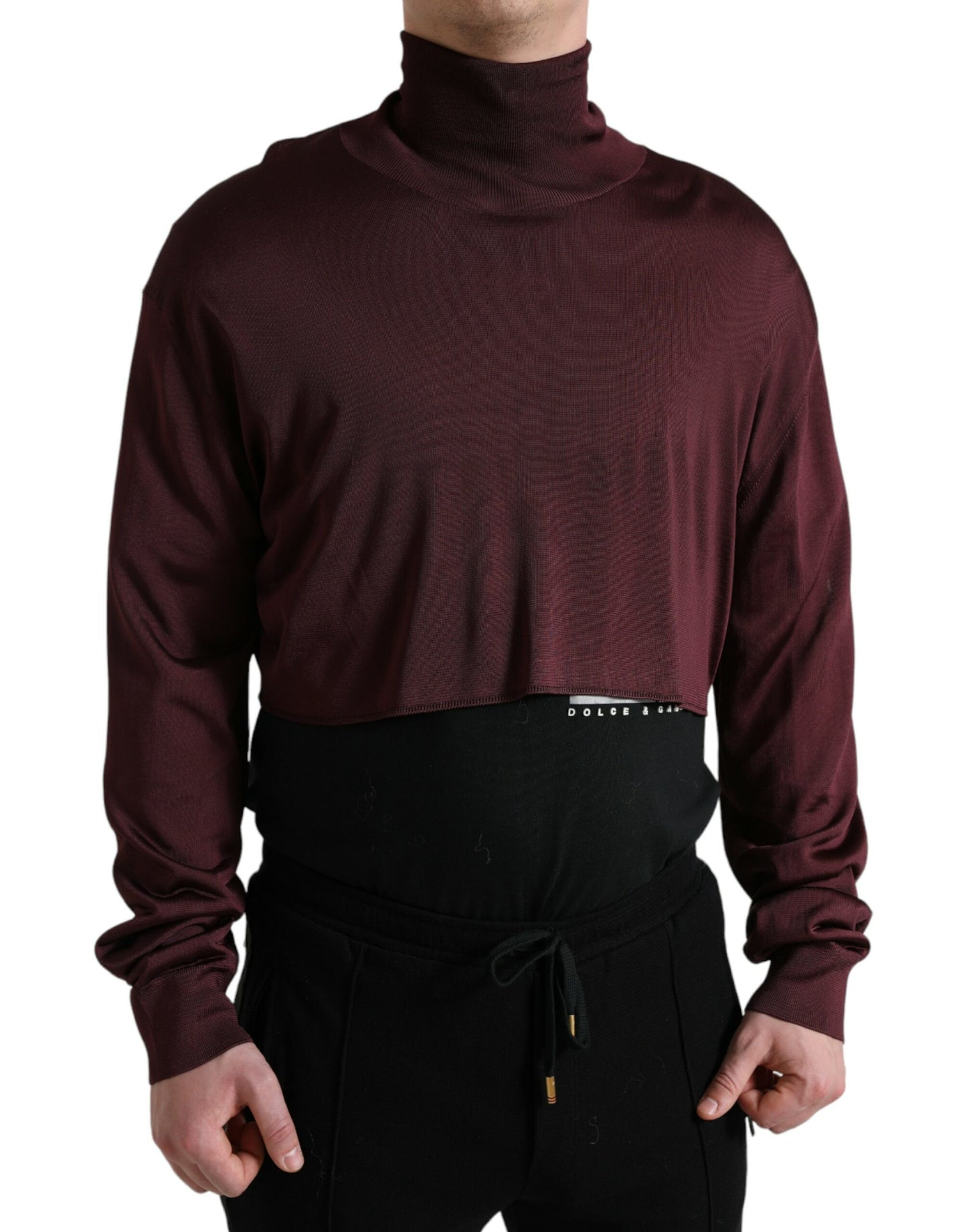 Dolce &amp; Gabbana Jersey De Viscosa Con Cuello Alto Granate