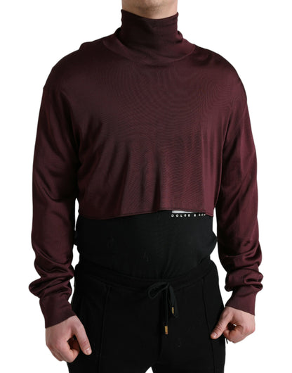 Dolce &amp; Gabbana Jersey De Viscosa Con Cuello Alto Granate