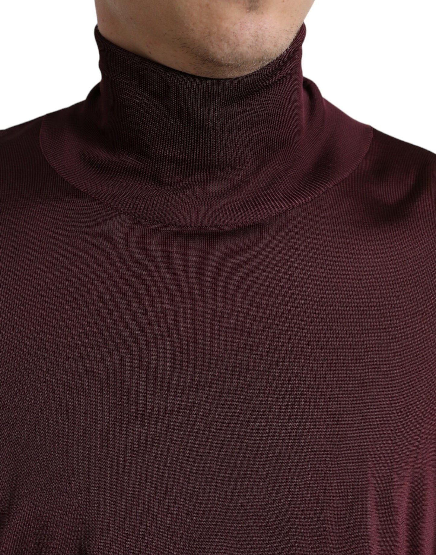Dolce &amp; Gabbana Jersey De Viscosa Con Cuello Alto Granate