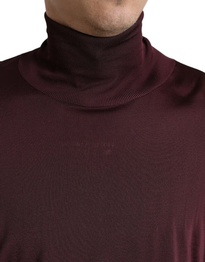 Dolce &amp; Gabbana Jersey De Viscosa Con Cuello Alto Granate