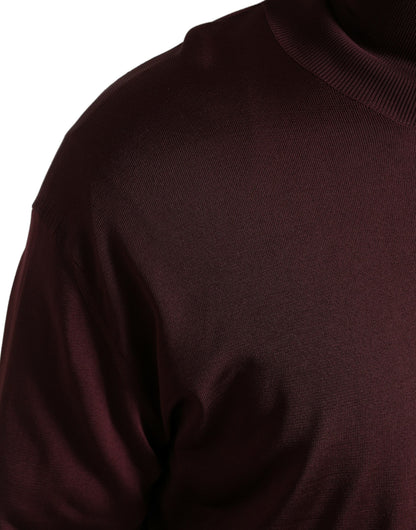 Dolce &amp; Gabbana Jersey De Viscosa Con Cuello Alto Granate
