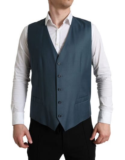 Dolce &amp; Gabbana Elegante traje de lana de dos piezas verde Martini