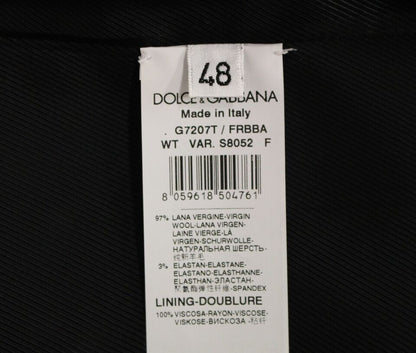 Dolce &amp; Gabbana Elegante Chaleco De Vestir Gris A Rayas
