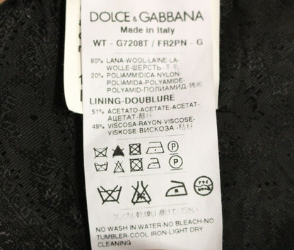 Dolce &amp; Gabbana Elegante chaleco de vestir de un solo pecho a rayas negras