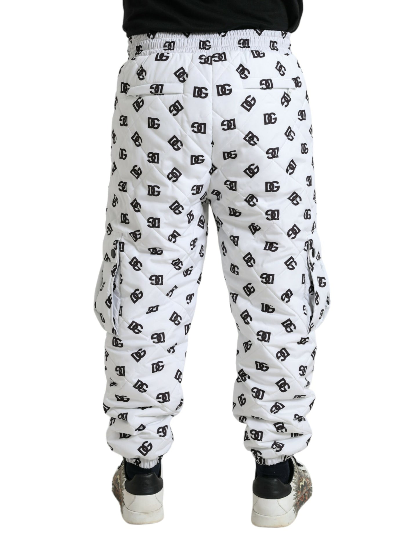 Dolce &amp; Gabbana Chic pantalones jogger blancos con estampado icónico DG