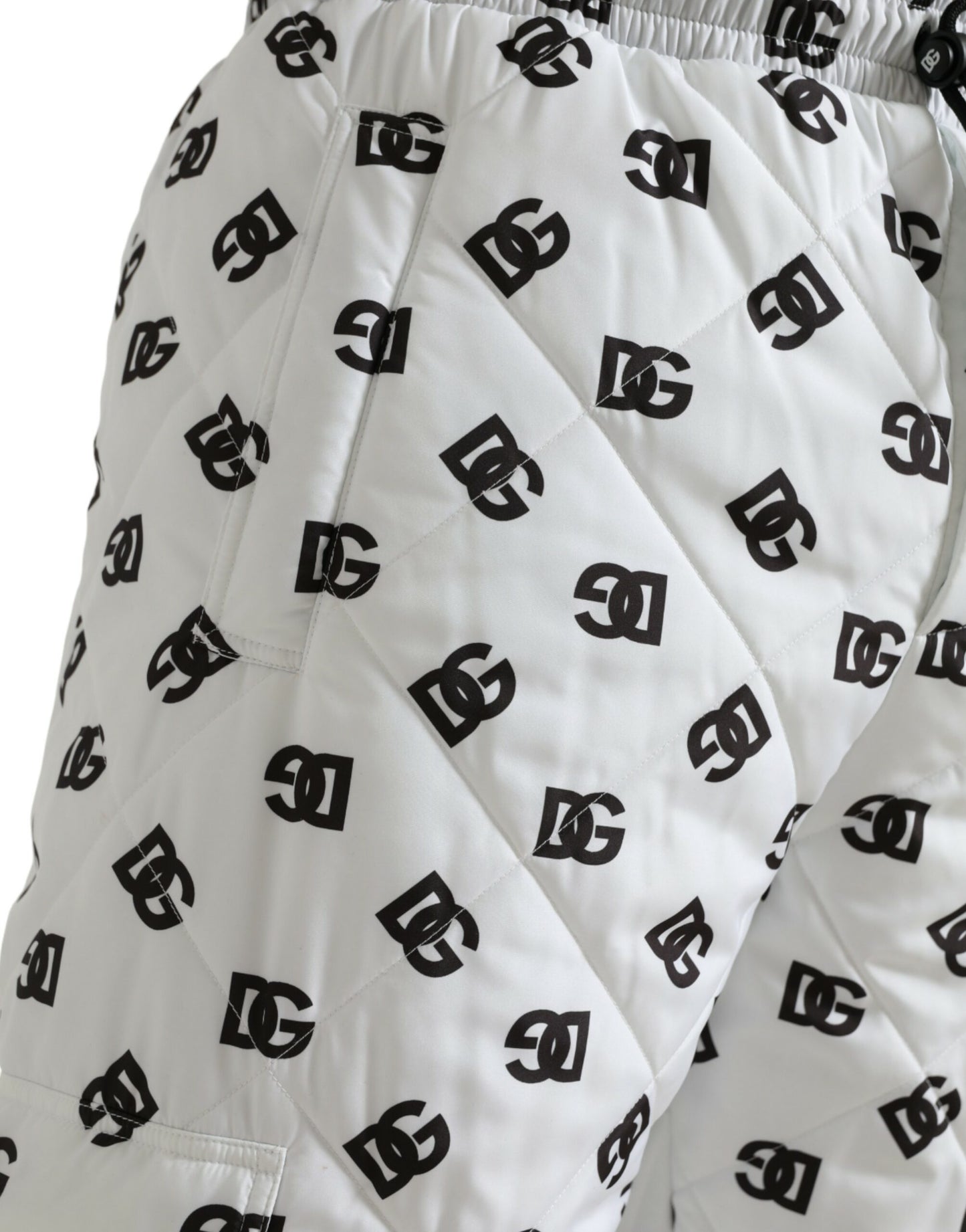 Dolce &amp; Gabbana Chic pantalones jogger blancos con estampado icónico DG