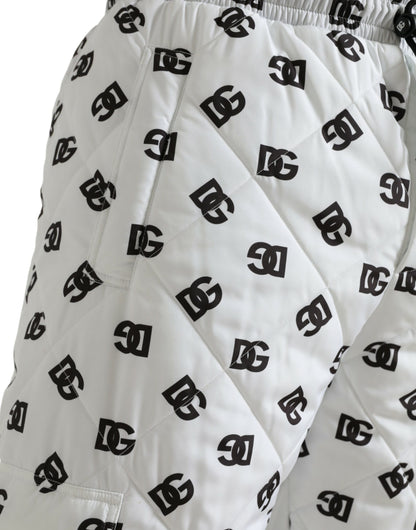 Dolce &amp; Gabbana Chic pantalones jogger blancos con estampado icónico DG