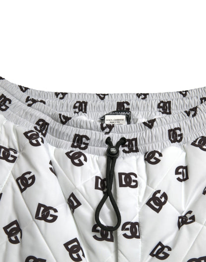 Dolce &amp; Gabbana Chic pantalones jogger blancos con estampado icónico DG