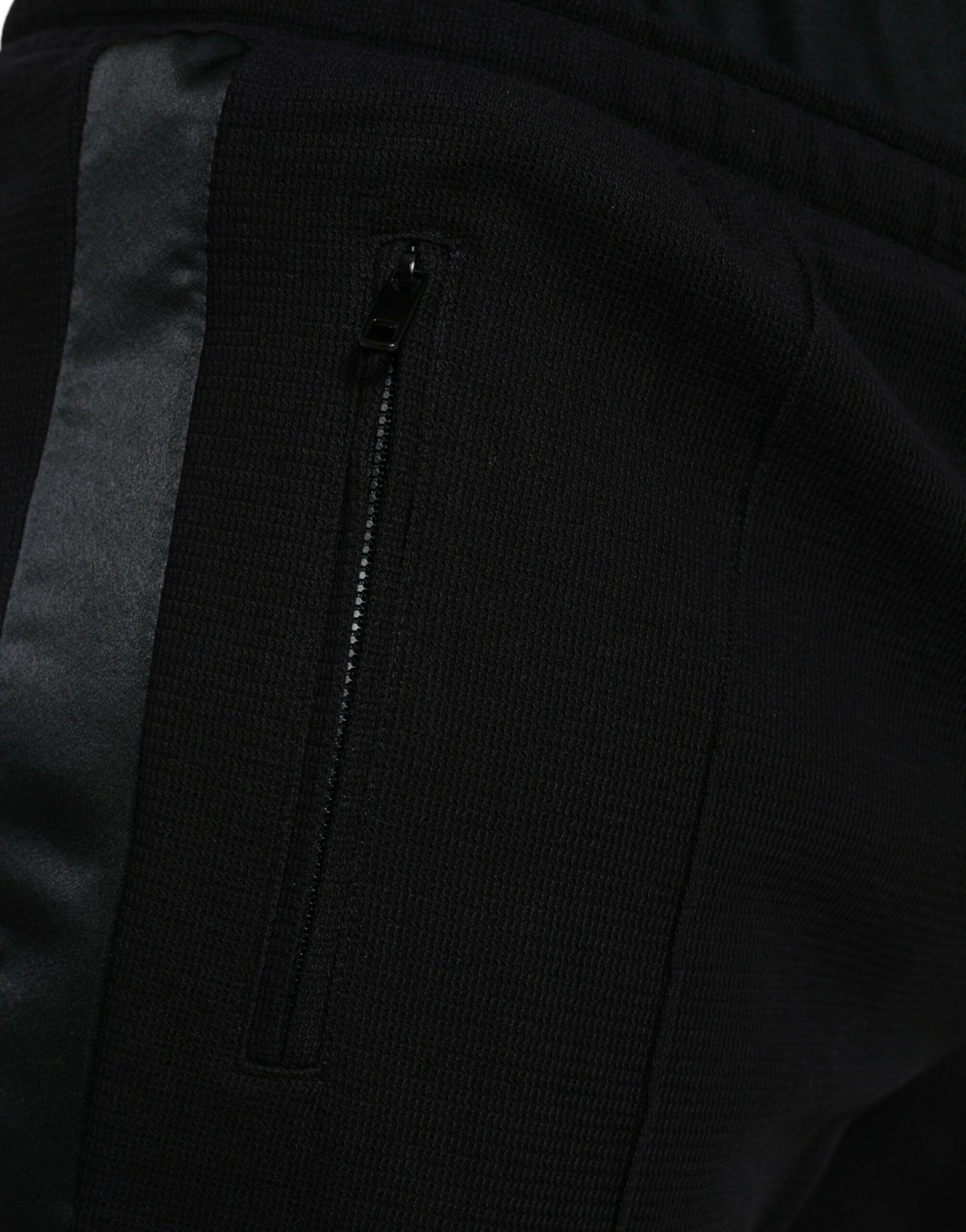 Dolce &amp; Gabbana Elegante pantalón jogger negro de mezcla de algodón