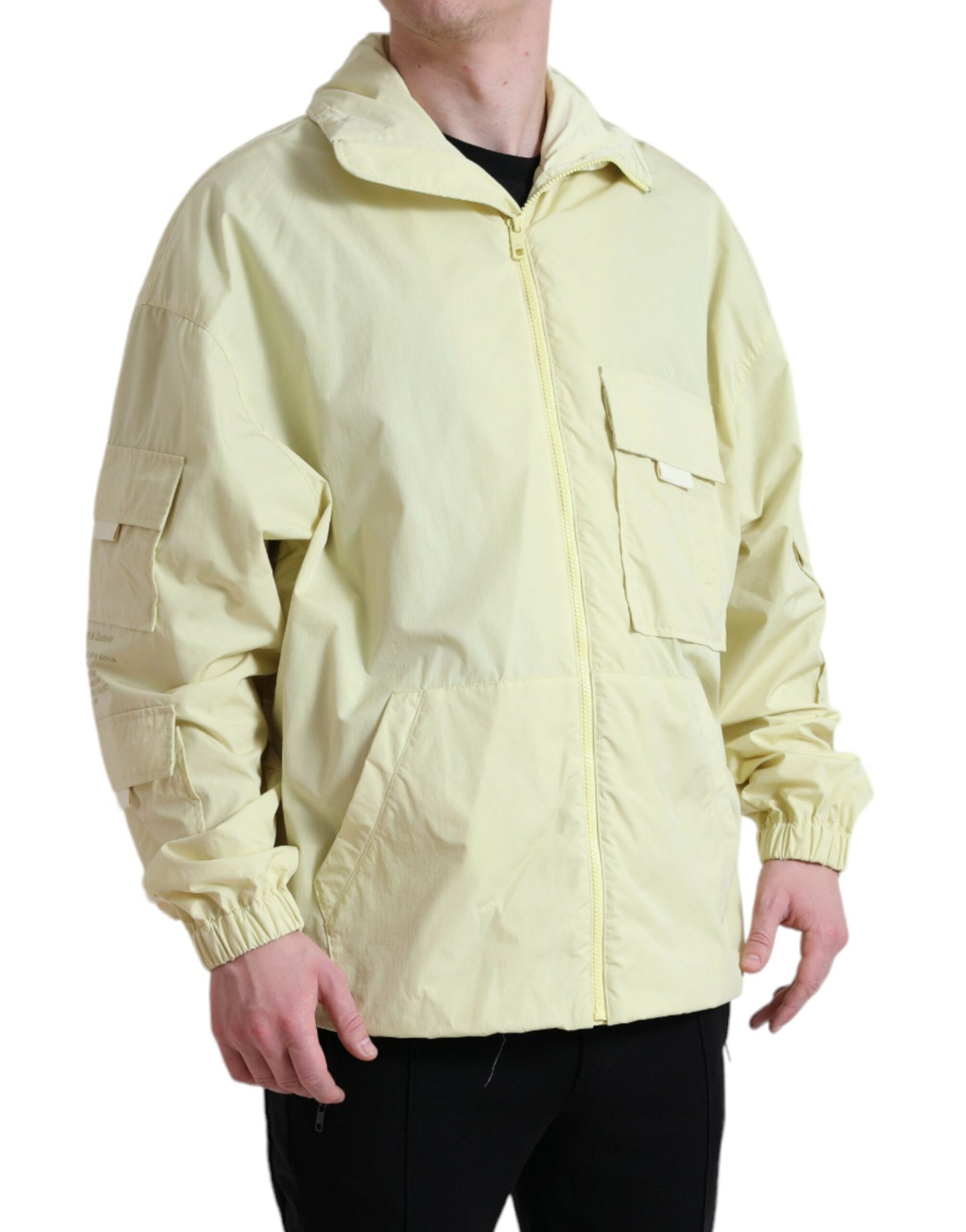 Dolce &amp; Gabbana Elegant Yellow Windbreaker Jacket
