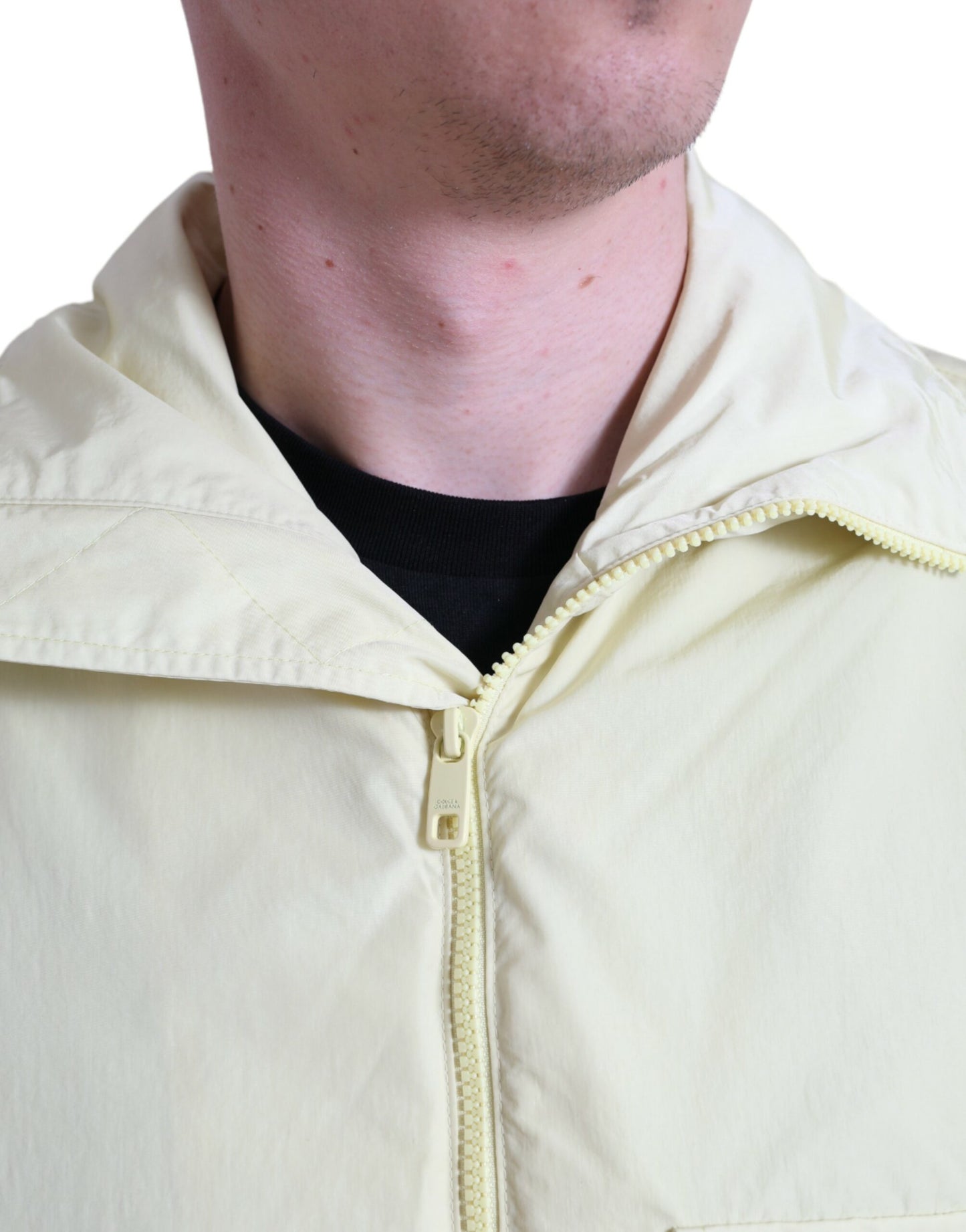 Dolce &amp; Gabbana Elegant Yellow Windbreaker Jacket