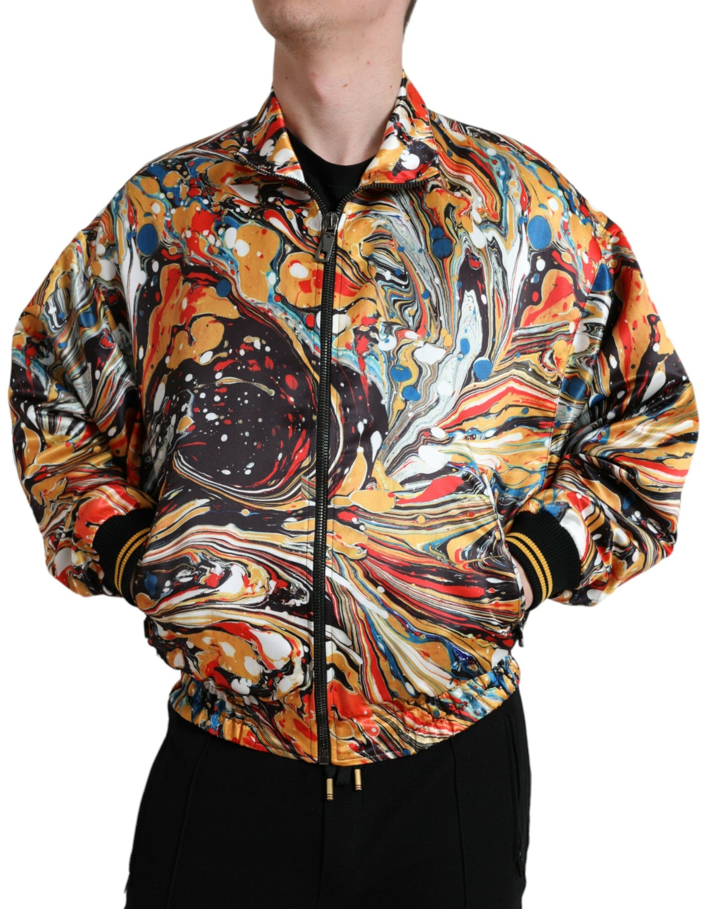 Dolce &amp; Gabbana Colorful Abstract Bomber Jacket