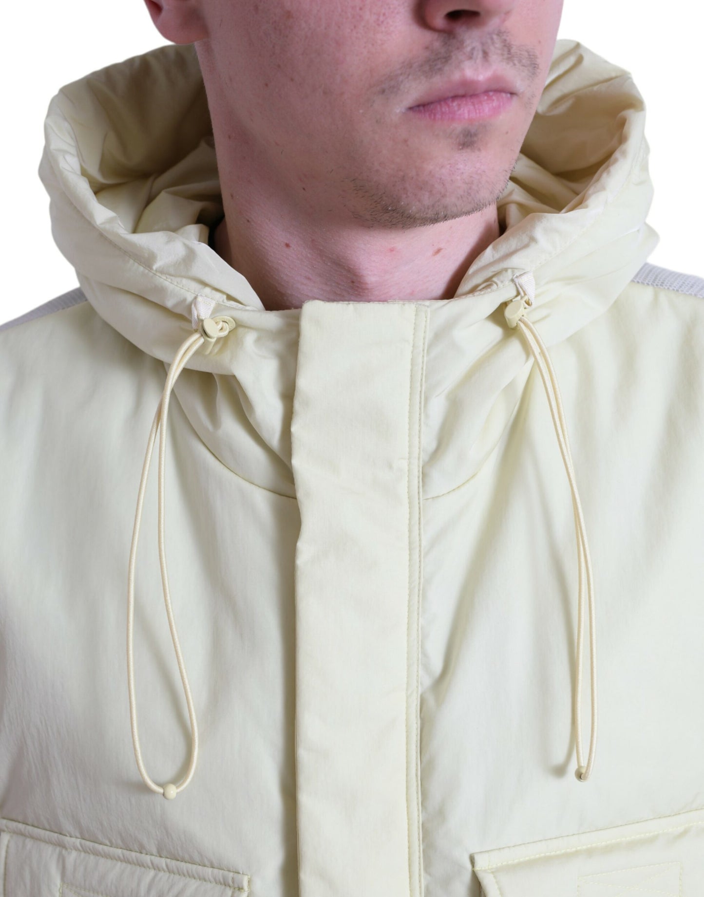 Dolce &amp; Gabbana Sunshine Yellow Hooded Vest Jacket