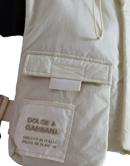 Dolce &amp; Gabbana Sunshine Yellow Hooded Vest Jacket