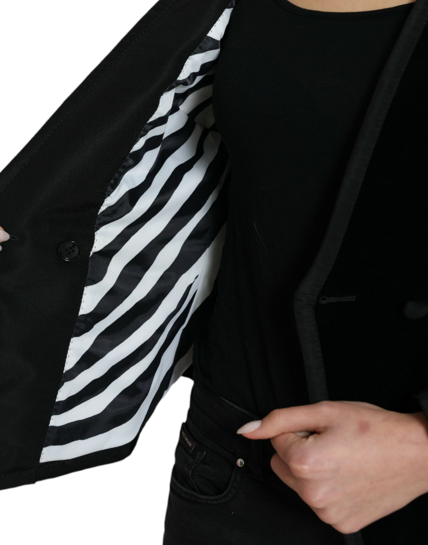 Dolce &amp; Gabbana Elegant Double Breasted Cotton-Silk Blazer