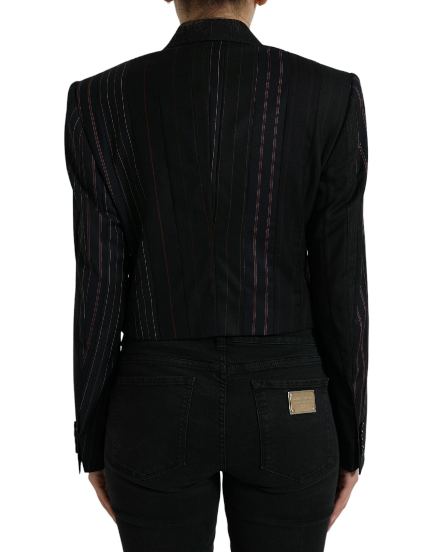 Dolce &amp; Gabbana Elegant Striped Double Breasted Wool Blazer