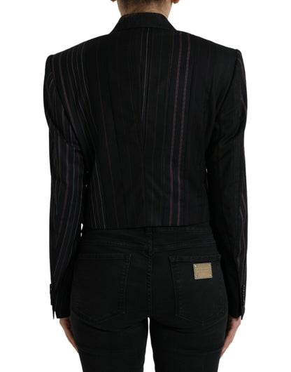 Dolce &amp; Gabbana Elegant Striped Double Breasted Wool Blazer