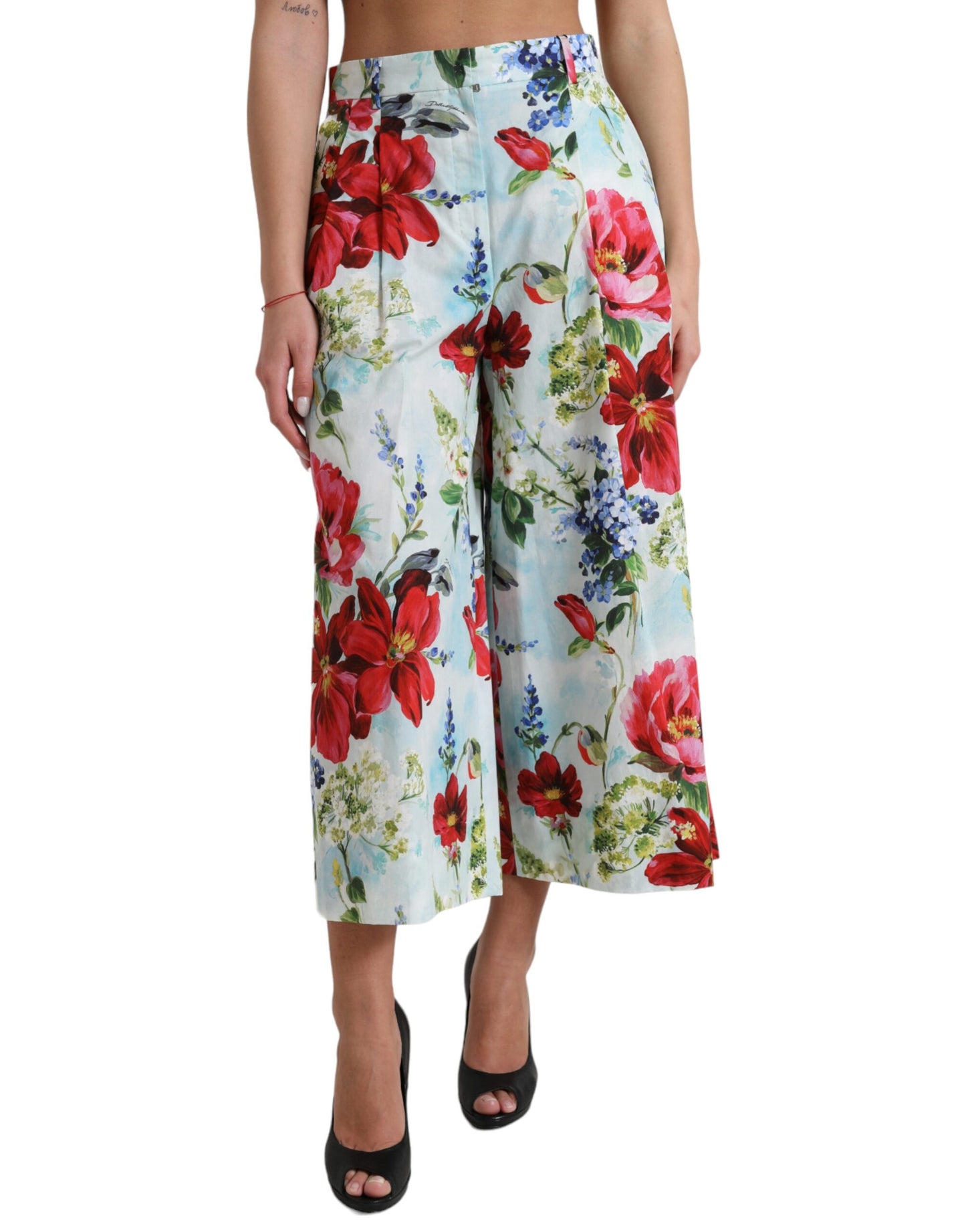 Dolce &amp; Gabbana Pantalones anchos de cintura alta con estampado floral