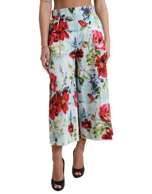 Dolce &amp; Gabbana Pantalones anchos de cintura alta con estampado floral