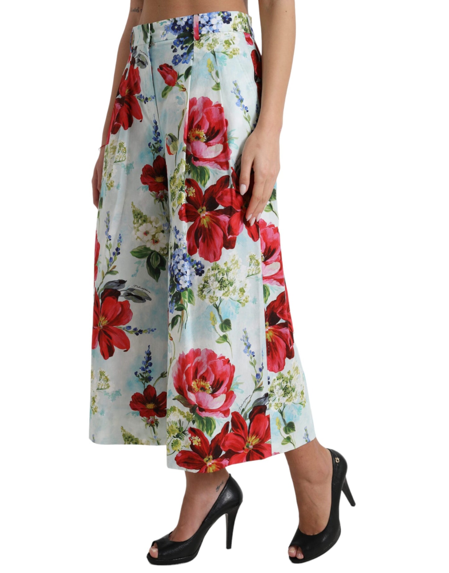 Dolce &amp; Gabbana Pantalones anchos de cintura alta con estampado floral