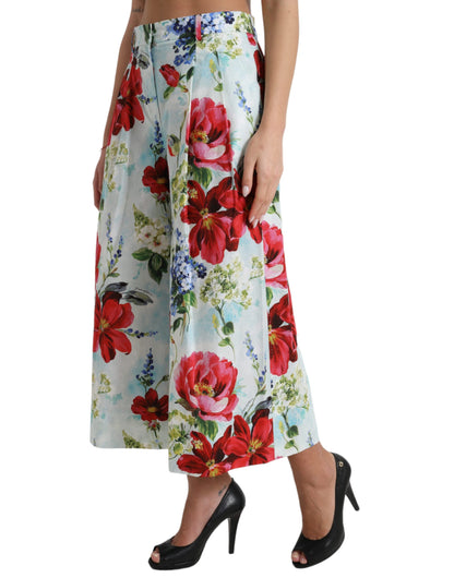 Dolce &amp; Gabbana Pantalones anchos de cintura alta con estampado floral