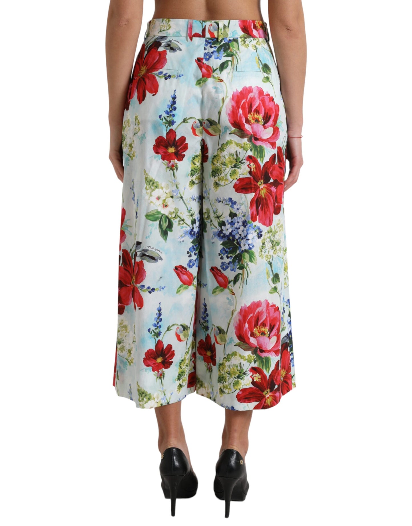 Dolce &amp; Gabbana Pantalones anchos de cintura alta con estampado floral