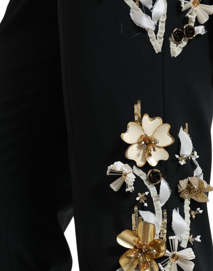 Dolce &amp; Gabbana Elegantes pantalones cónicos florales de cintura alta
