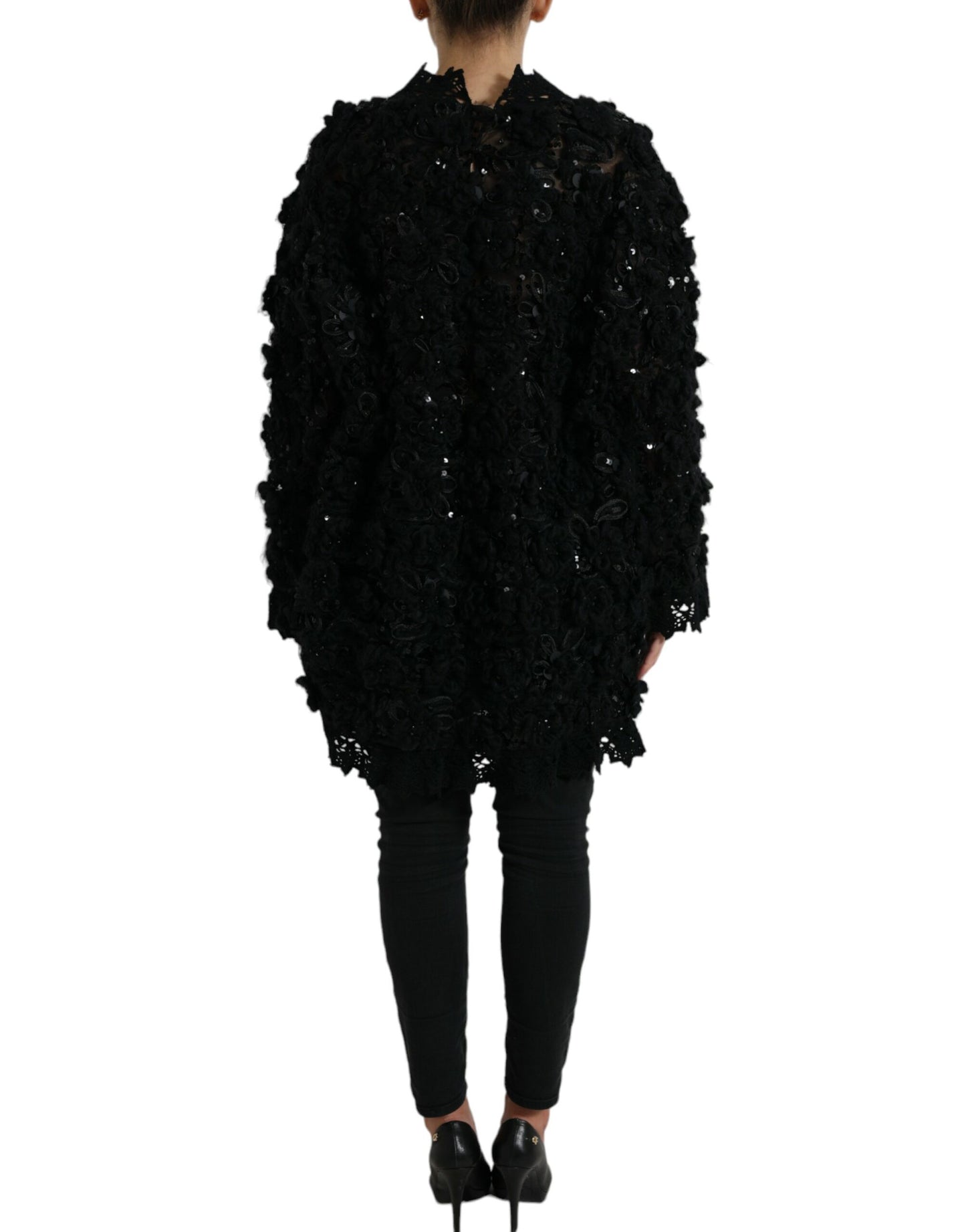 Dolce &amp; Gabbana Jersey negro con adornos de lentejuelas