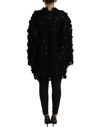 Dolce &amp; Gabbana Jersey negro con adornos de lentejuelas