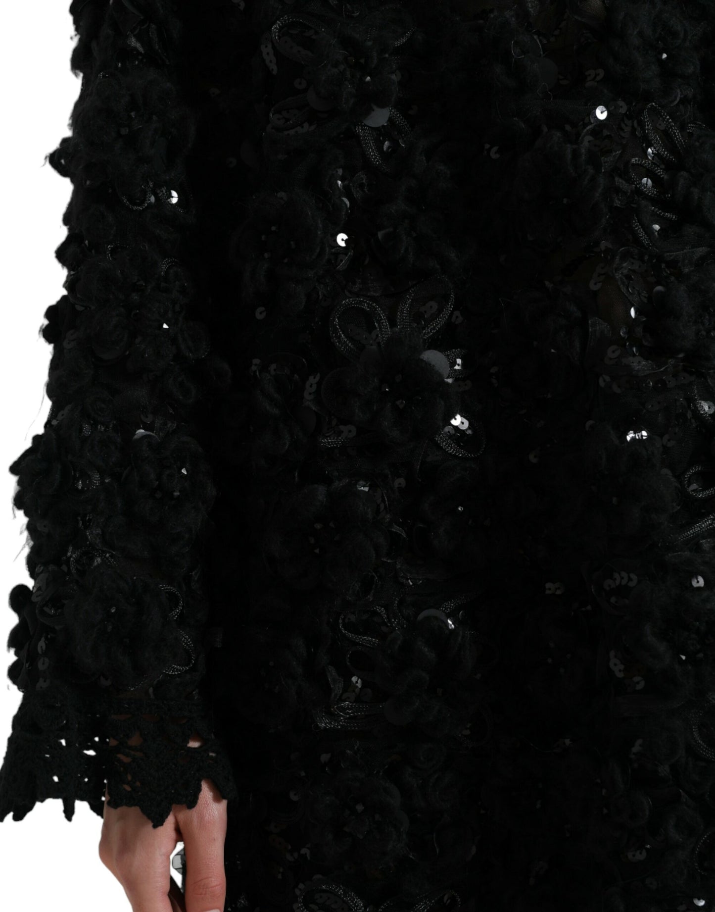 Dolce &amp; Gabbana Jersey negro con adornos de lentejuelas