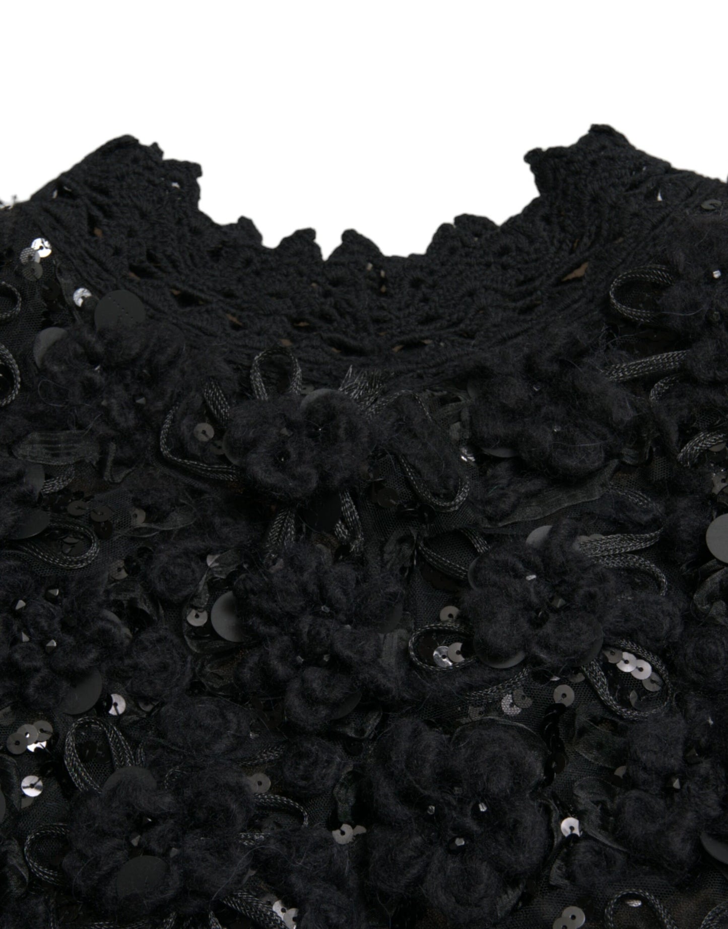 Dolce &amp; Gabbana Jersey negro con adornos de lentejuelas