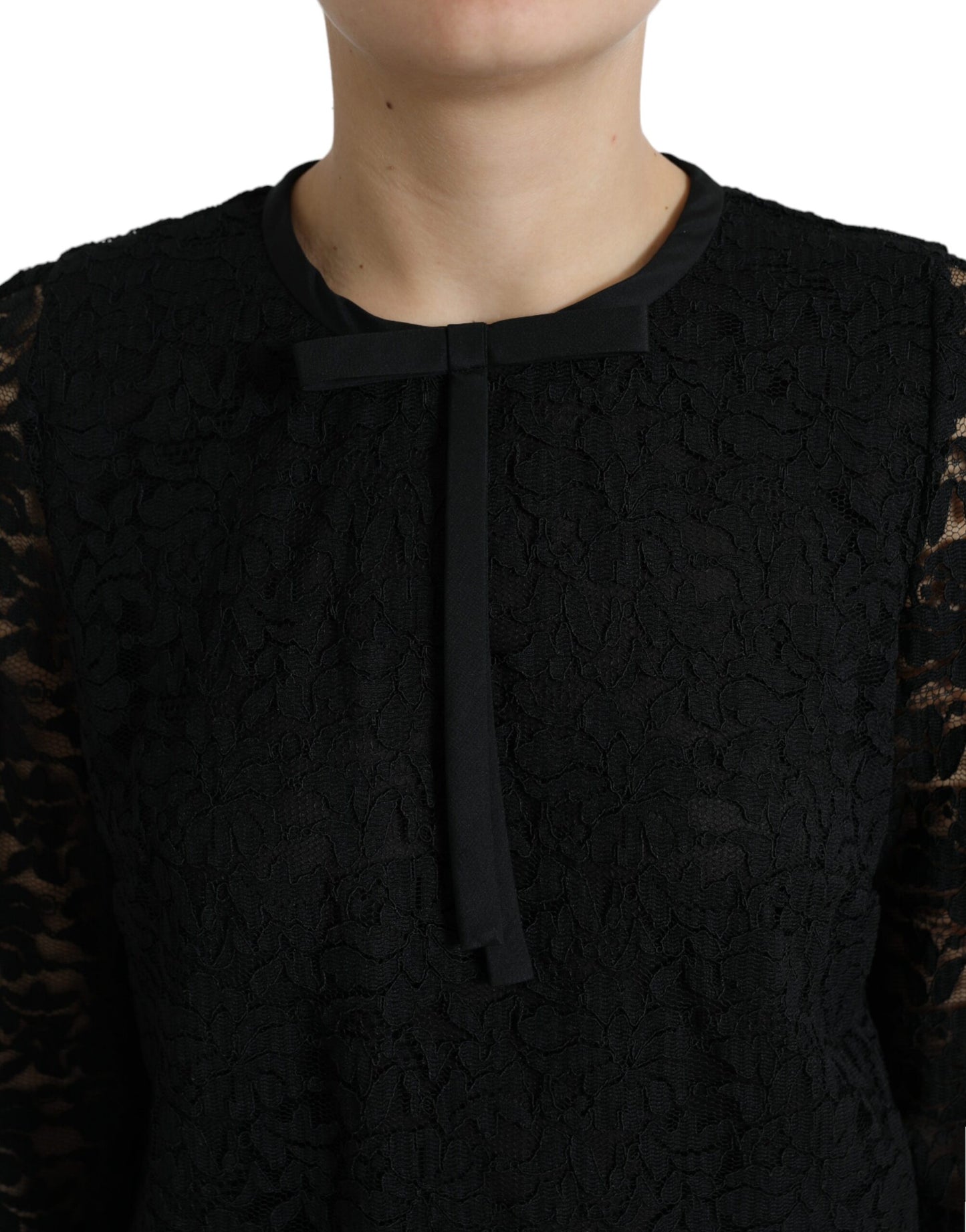 Dolce &amp; Gabbana Elegant Floral Lace Long Sleeve Top