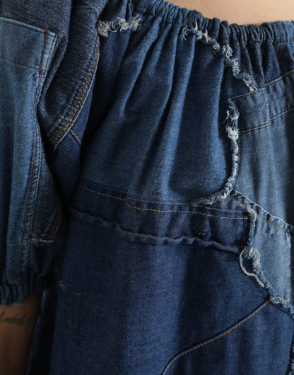 Dolce &amp; Gabbana Elegant Cotton Denim Blouse Top