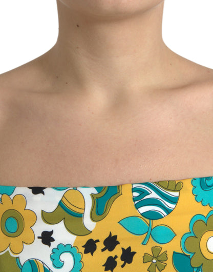 Dolce &amp; Gabbana Elegant Floral Silk Blend Cropped Tank Top